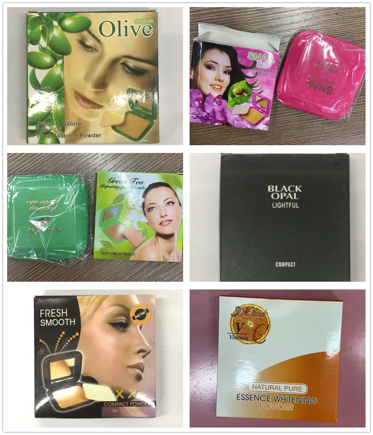 Manufacturer English Foreign Trade Export Wholesale 892 Square Box Powder Cake 18g Powder Cake African Black Concealer Cosmetics