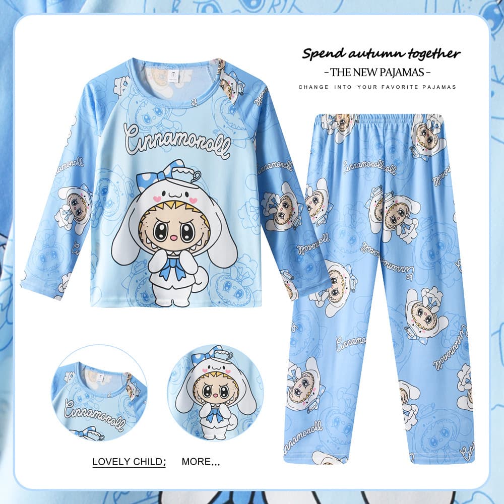 Children's Pajamas Spring Autumn Long Sleeve Thin Girls Boys Princess Home Wear Set Summer
