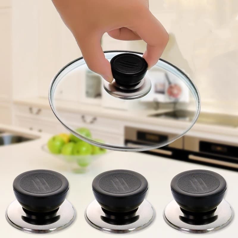 Universal Plastic/Glass Lid Knob, Stainless Steel Handle, Lid Bead/Cap Accessory