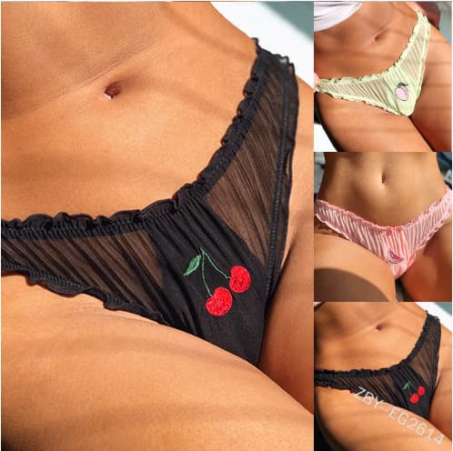 New Sexy Lace Edge Seamless Low-Rise Transparent Mesh Women's Triangle Panties Lingerie