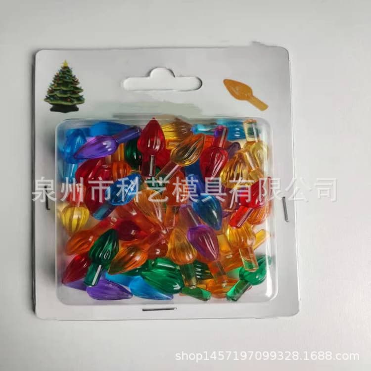 New ceramic Christmas tree decorations, small light bulbs, light-emitting bulbs, translucent lamp beads decoration, DIY holiday accessories