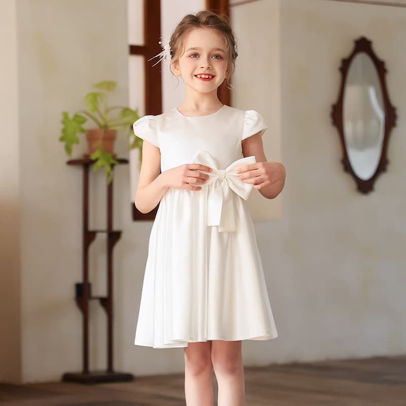 Girls' Formal Dress, First Birthday Gown, Short Flower Girl Princess Dress, Children's Piano Performance Dress