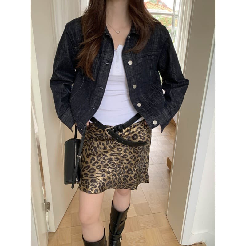 GAGD cool and sassy short Tencel denim jacket for women 26 spring retro original color slim jacket denim top