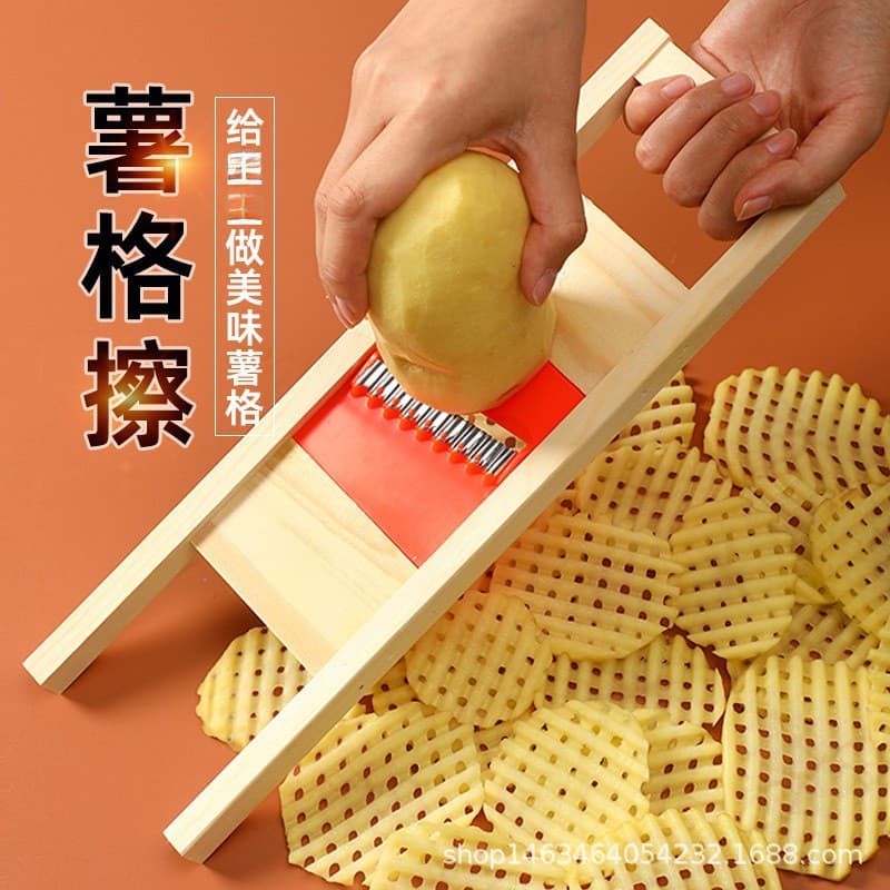 ✅Mesh potato grid slicer, potato grid, wave mesh flower knife, household potato chip wiper, vegetable potato grid