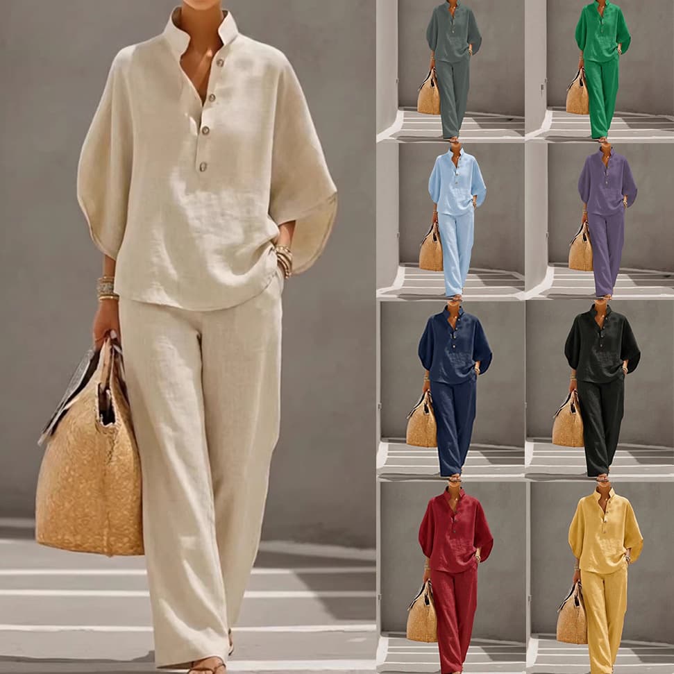 2026 New Women's Shirt Set Casual Urban Solid Color Set TEMU Independent Station Women's Clothing Amazon