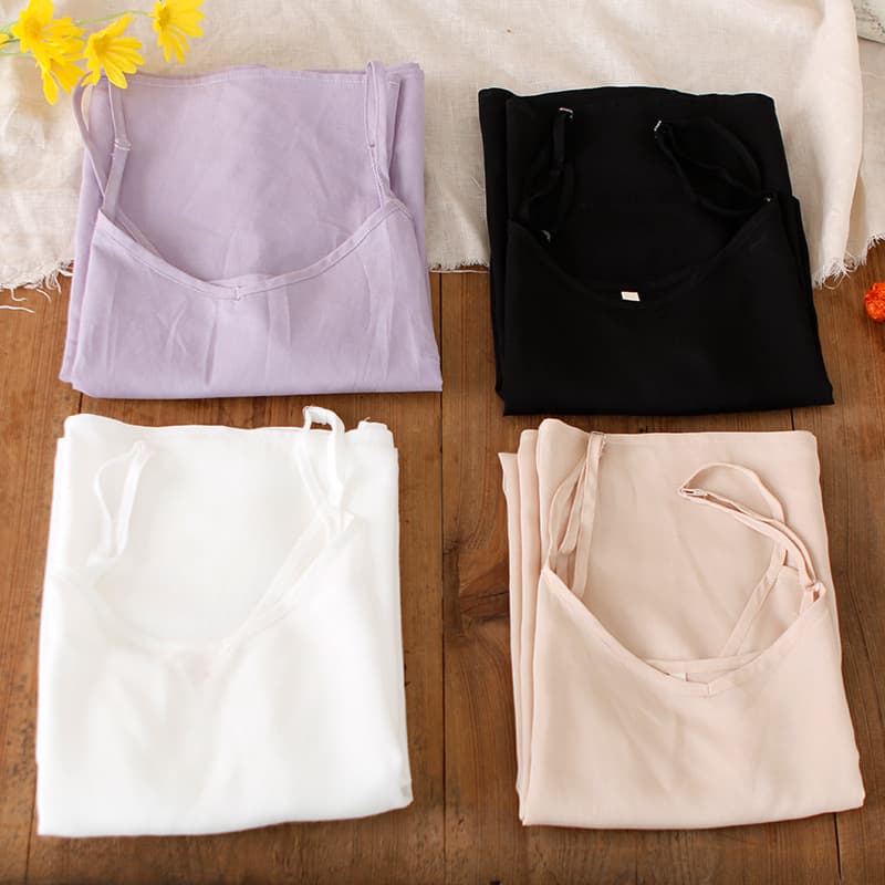 Basic Vest Adjustable Strap Small V-Neck Women's Inner Top Camisole Dress B0403