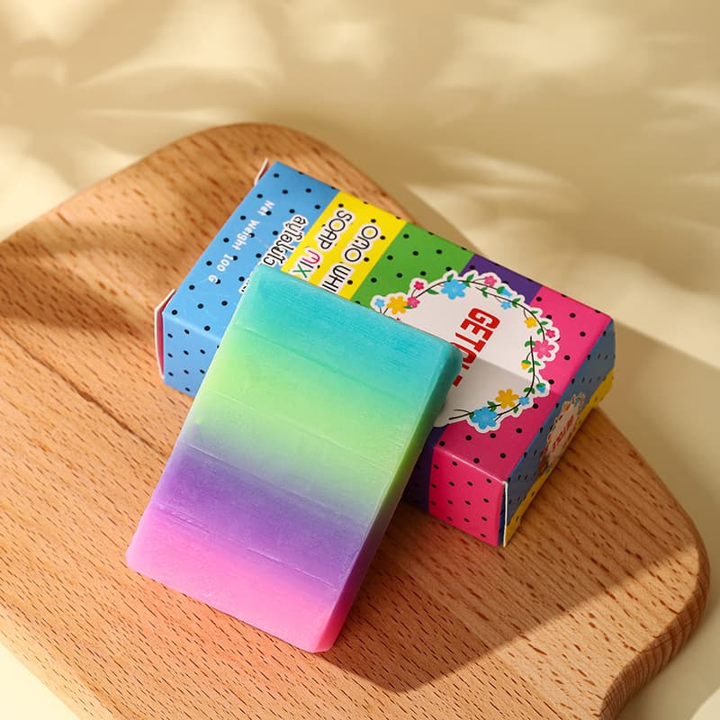 Rainbow Soap Handmade Soap Essential Oil Soap Children's Bath Shower Soap Gentle Fruit Fragrance Cross-border Export 100g