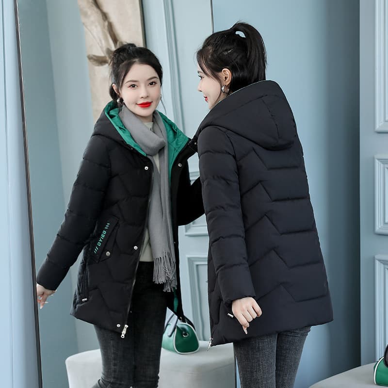 Hot Seller Cotton Coat Women Long 2025 Winter New Stylish Thickened Hooded Cotton Jacket Factory Direct Free Shipping