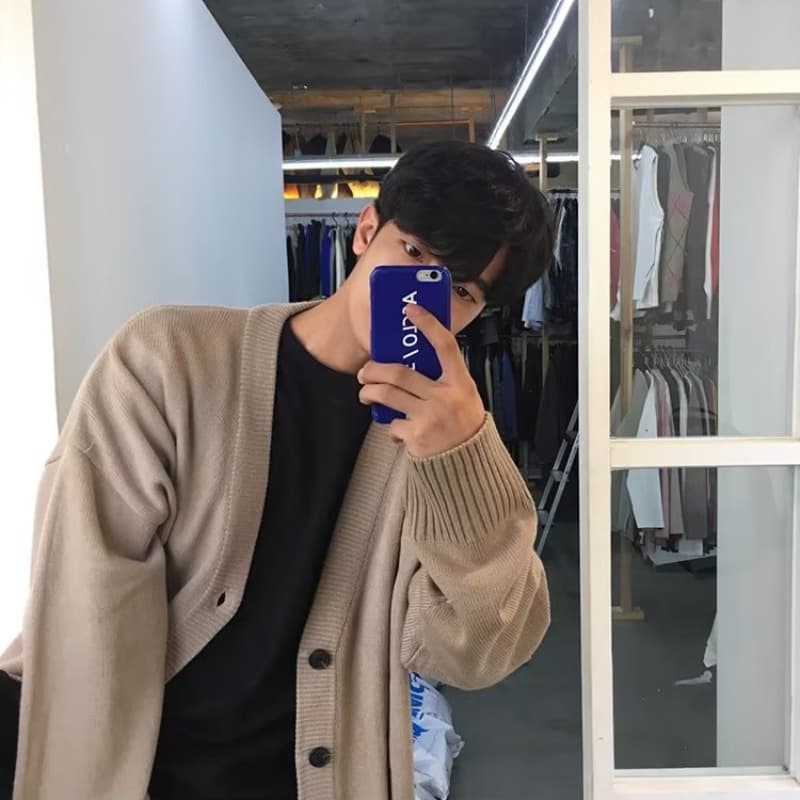 Men's Cardigan Sweater 2024 Spring/Autumn New Korean Fashion Knitwear Loose Solid Color Coat for Young Men