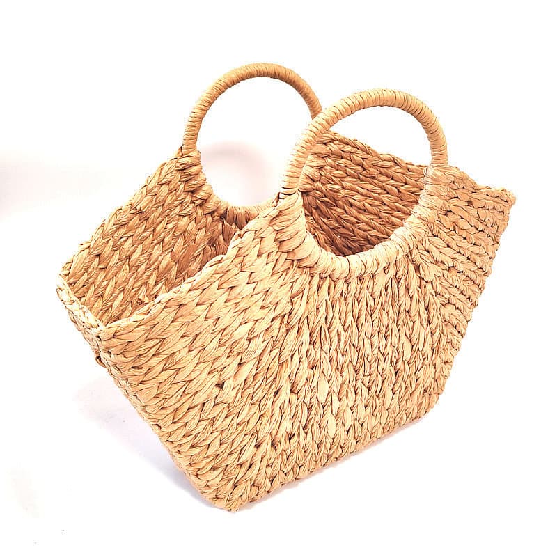 New Woven Bag Women's Summer Beach Bag Forest Style Vintage Simple Straw Bag Unlined Handbag