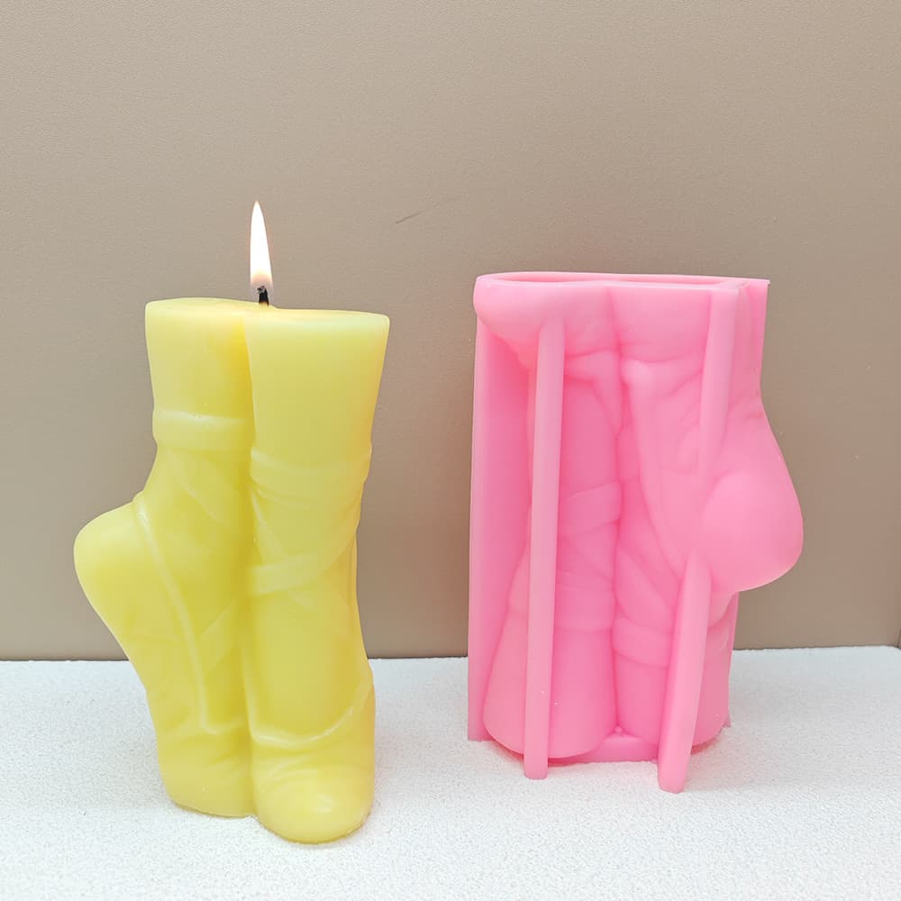 Narrow Ballet Flat Shape Aroma Candle Mold, Artistic Design, Unique Plaster Vase Decoration Silicone Mold