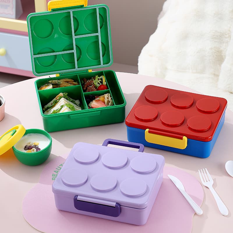 Cross-Border DIY Building Block Lunch Box, Salad Box, Bento Box for Kids, Picnic Box, Fruit Box, Microwave-Safe