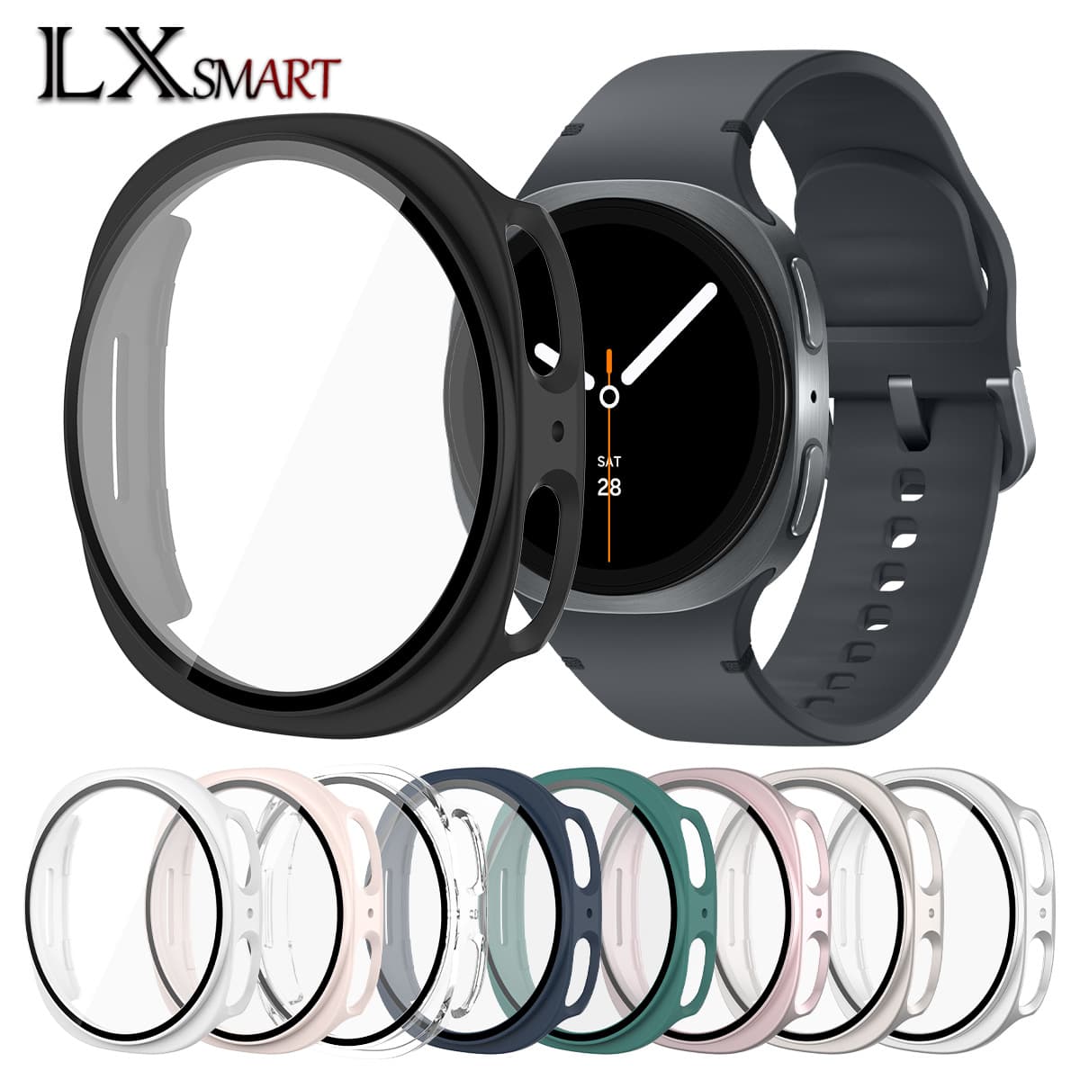 Suitable for Samsung watch8 oil-injection shell and film integrated PC+tempered film integrated shell suitable for Samsung 8th generation watch case