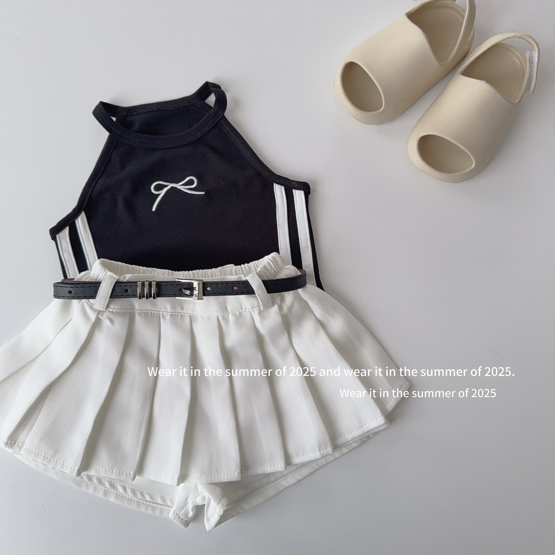 2025 Summer Women and Children's American-style Sweet Spice Girl Sleeveless Embroidered Short Vest Niche I-shaped Waistcoat