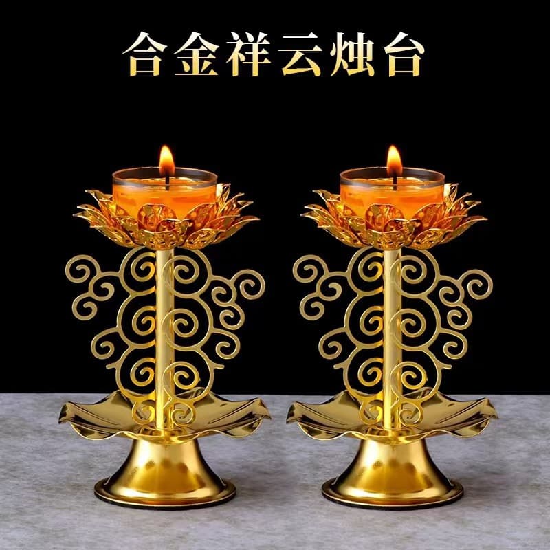 Direct Factory Supply Alloy Butter Lamp Stands, Wholesale for Home Decor, Shrine Tools, Alloy Candle Holders as Ornaments