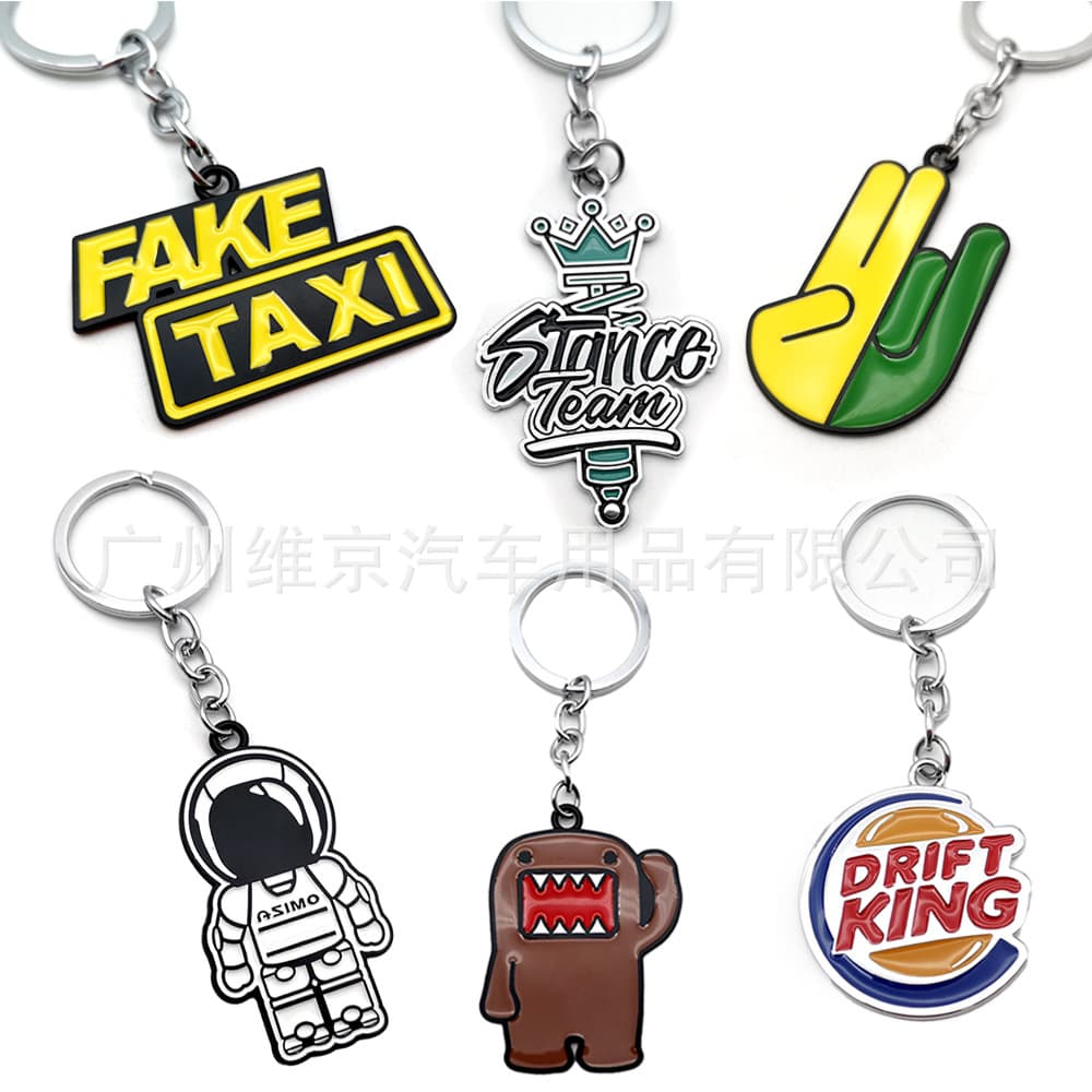 Best-selling JDM Car Modification Culture Metal Keychain Pendant for Export, Creative Design, Wholesale in Stock
