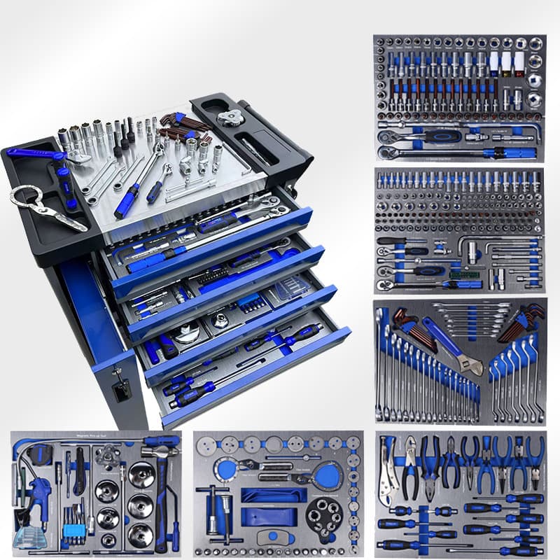 424-Piece Tool Combination Set, 7-Drawer with Side Drawer Tool Cart, Manual Mechanical & Auto Repair Tool Cabinet, Mobile Trolley