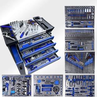 424-Piece Tool Combination Set, 7-Drawer with Side Drawer Tool Cart, Manual Mechanical & Auto Repair Tool Cabinet, Mobile Trolley