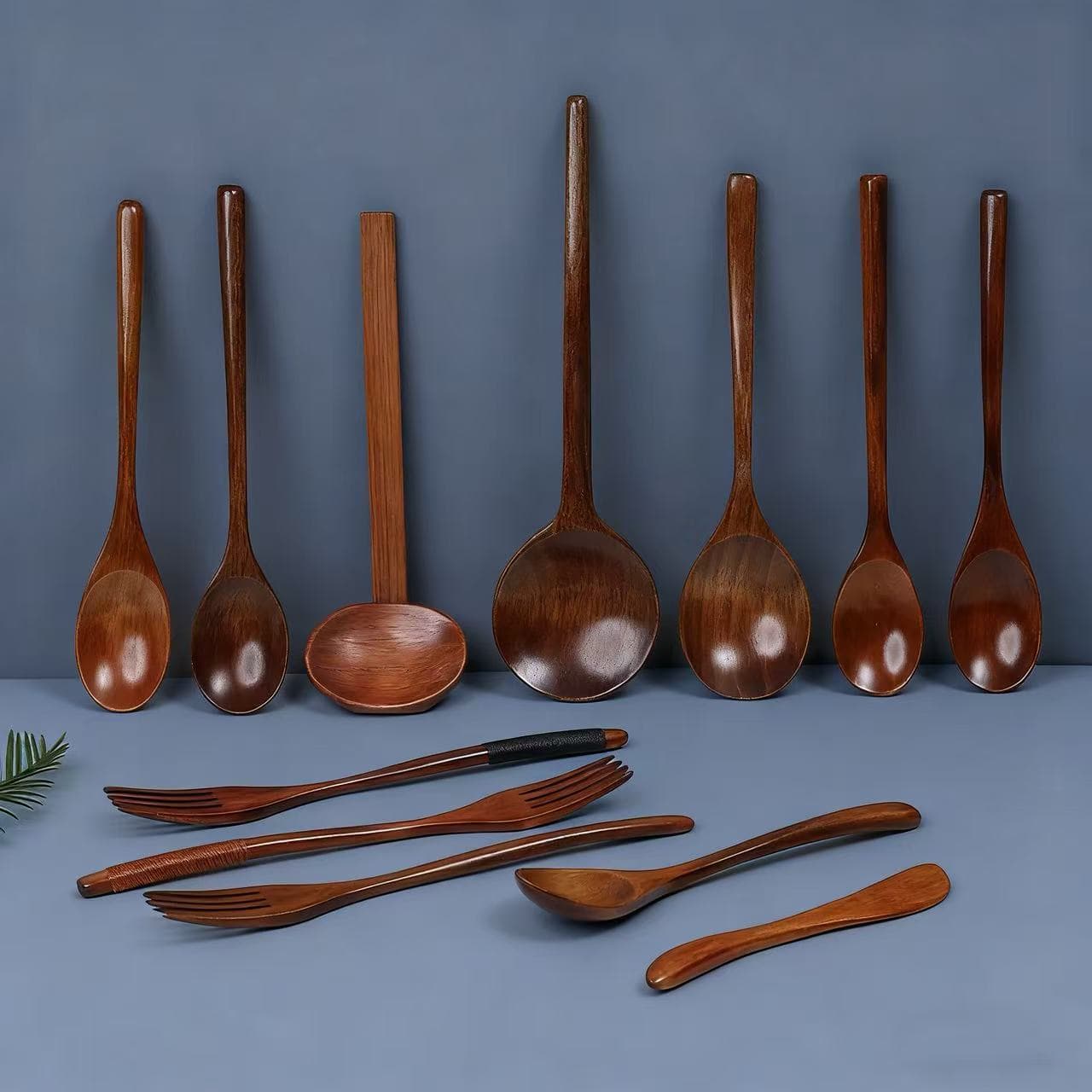 Japanese Style Wooden Spoon with Wrapped Handle, Long Handle Coffee Stirring Spoon, Solid Wood Kitchen Utensil, Honey Stirring Tool, Factory Wholesale