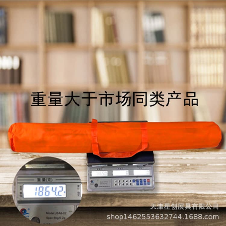 Delicate Roll-up Banner, Refined Plastic Steel Roll-up Banner, High-Quality Plastic Steel, Large Shell, Weighted, Orange-Red Package