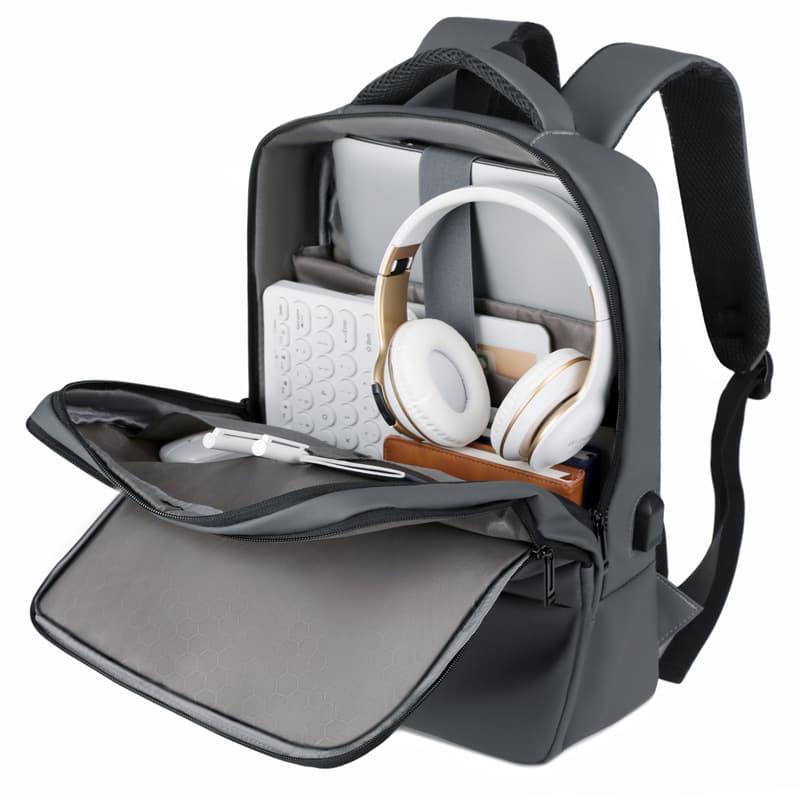 Cross-Border New Large Capacity Laptop Backpack with USB Charging, Men's Business Commuter Backpack, Fits Luggage Handle
