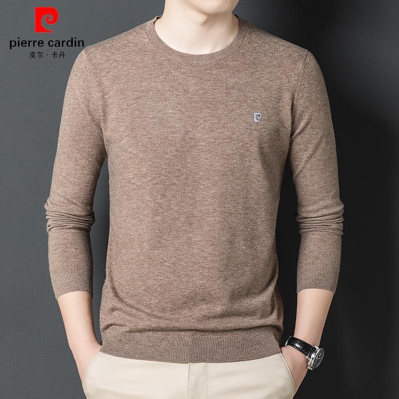 2025 autumn and winter men's cashmere wool sweater, for young and middle-aged, round neck casual long sleeve knit base layer.