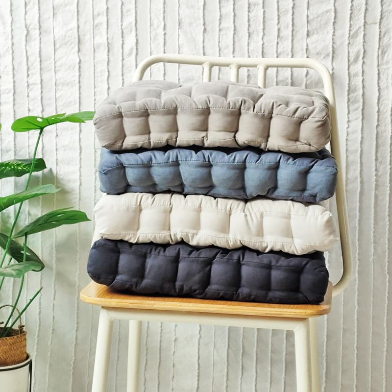 New snowflake velvet handmade seat cushion, minimalist chair pad, square office cushion