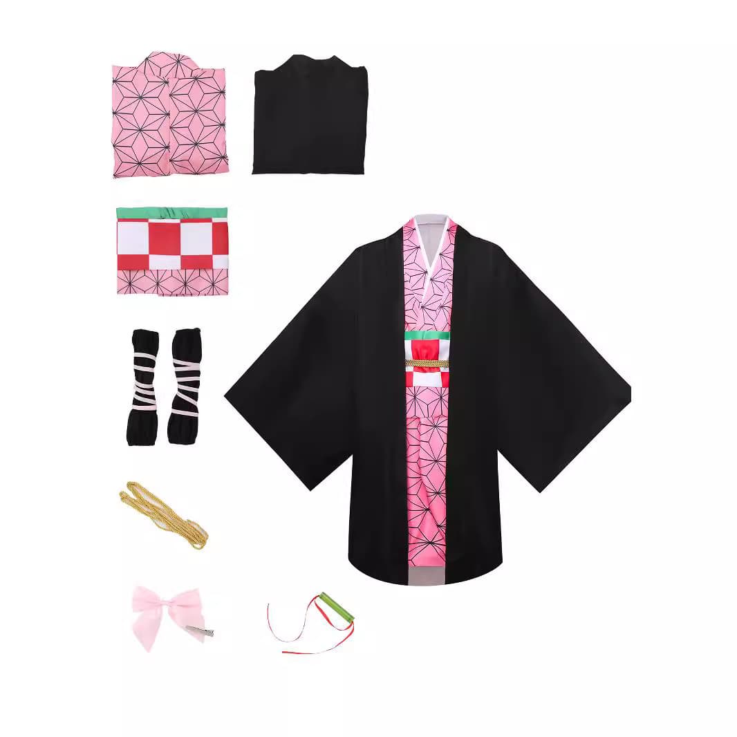Demon Slayer Cosplay Costume Tanjiro Nezuko Zenitsu Giyu Tomioka Shinobu Kocho Kyojuro Rengoku Halloween Costume