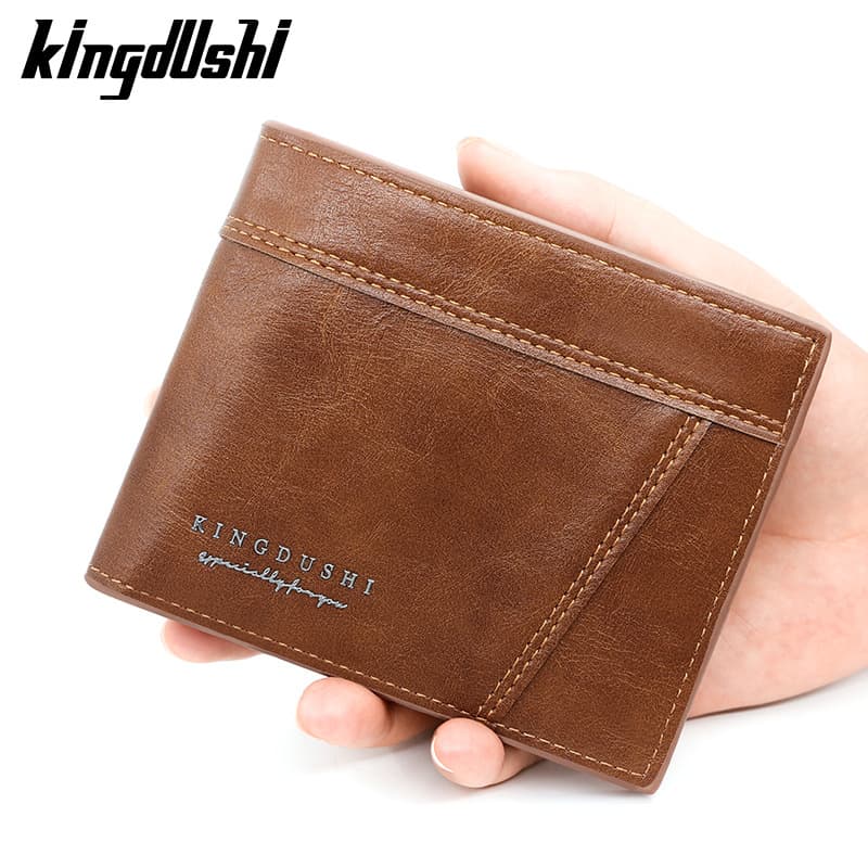 Kingdushi Men's Wallet Business Casual Short Leather Portable Money Clip Cross-border Stock Wholesale Wallet