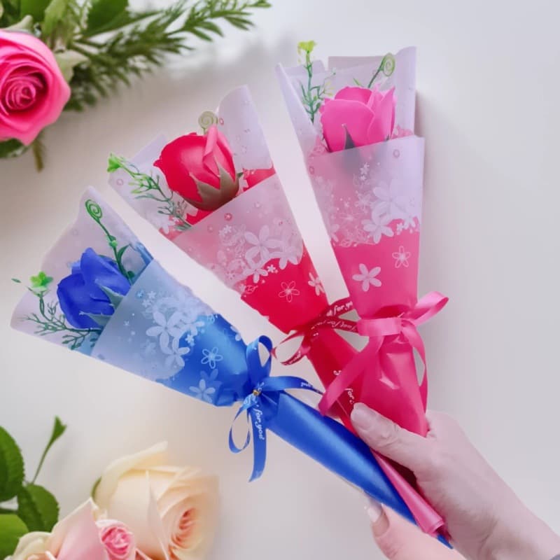 Mother's Day Bouquet, Teacher's Day Single Soap Rose Carnation, Artificial Flower, Valentine's Day Promotion