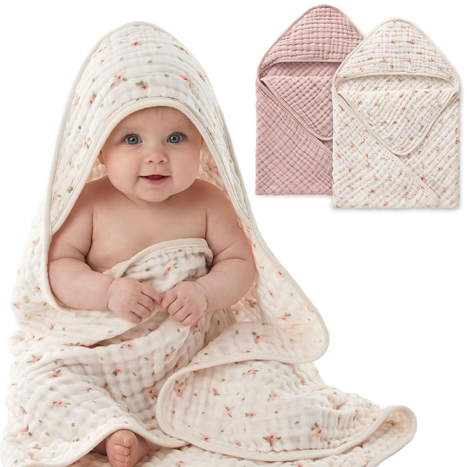 Amazon Cross-border Baby Swaddle with Hood Baby Bath Towel Cartoon Absorbent Bathrobe Children's Baby Hooded Swaddle