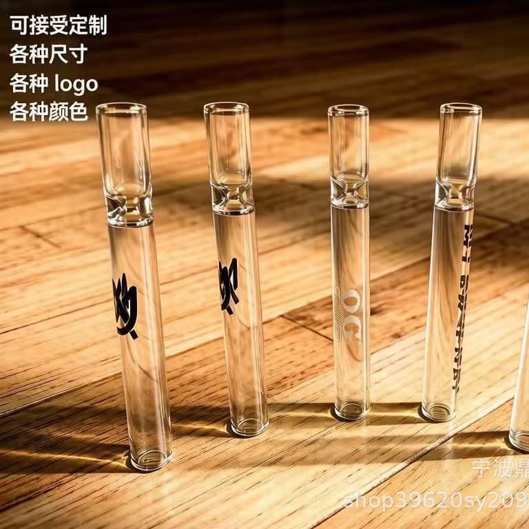 Factory direct supply 100mm glass pipe, transparent og high stretch silicone juice straw, filter straw, cigarette accessories