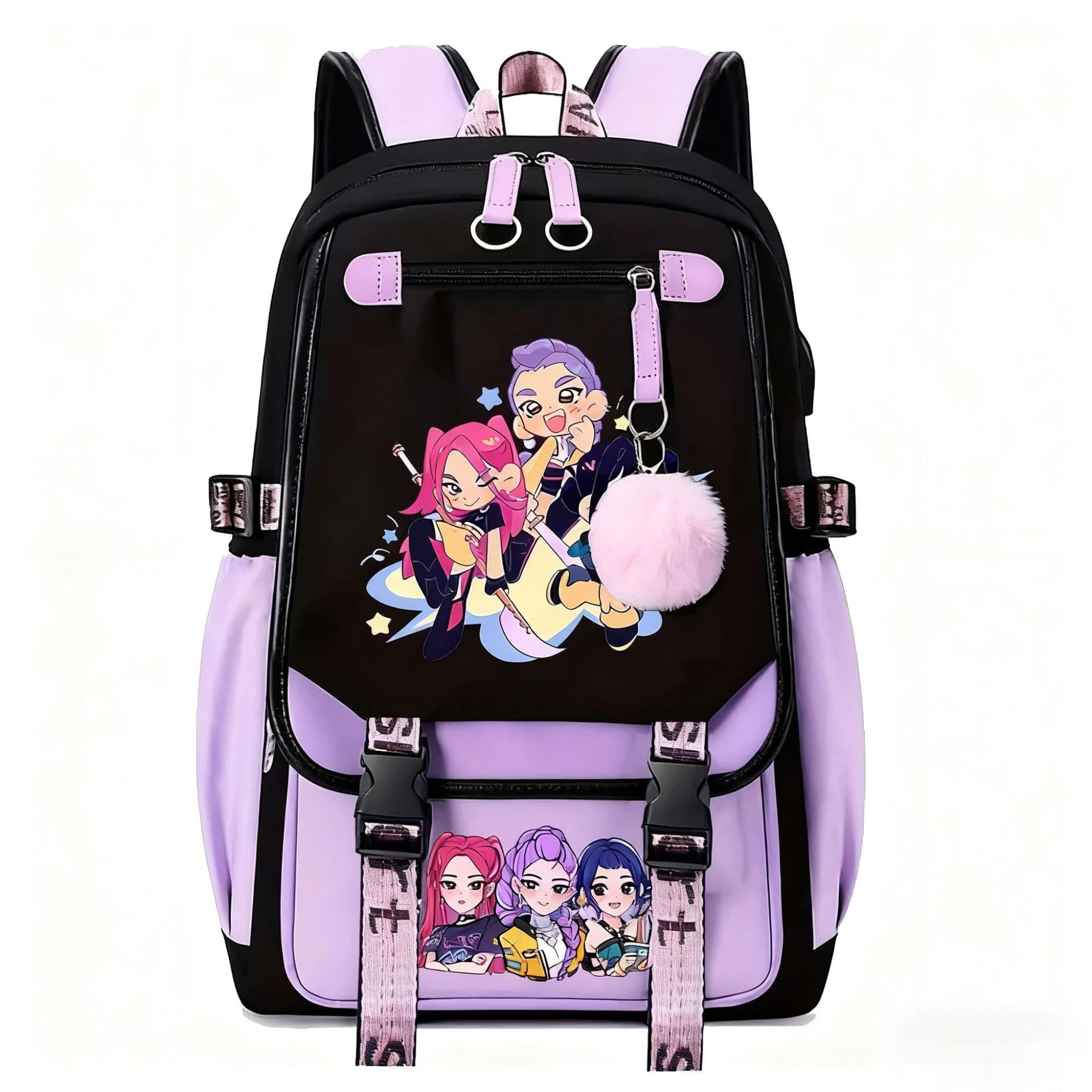 Kpop devil hunter school backpack popular movie girl student backpack anime cartoon school bag