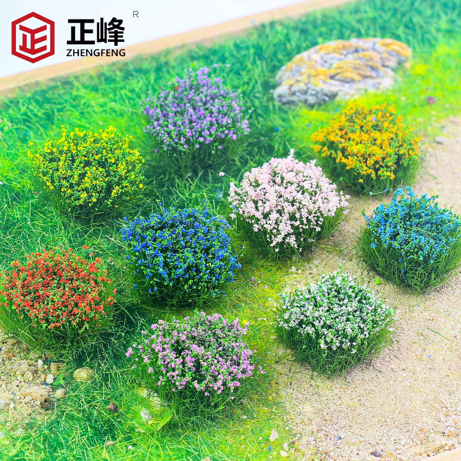 Sand Table Model Grass Clusters, Outdoor Landscape Decorative Flower Clusters, Handmade DIY Micro Scene Greenery Belt Material Small Grass Clusters