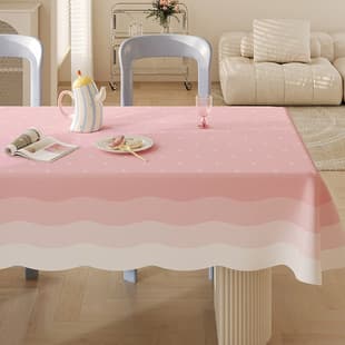 Light Luxury Dopamine Tablecloth with Drooping Design, Square Table Mat, No-Wash, Waterproof, Stain-Resistant, Easy to Clean Square Table Cover