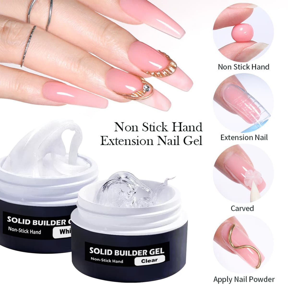 15ml Cross-Border Builder Gel Non-Stick Hand-Free Solid Carving Extension Glue Diamond Nail Art Styling Gel