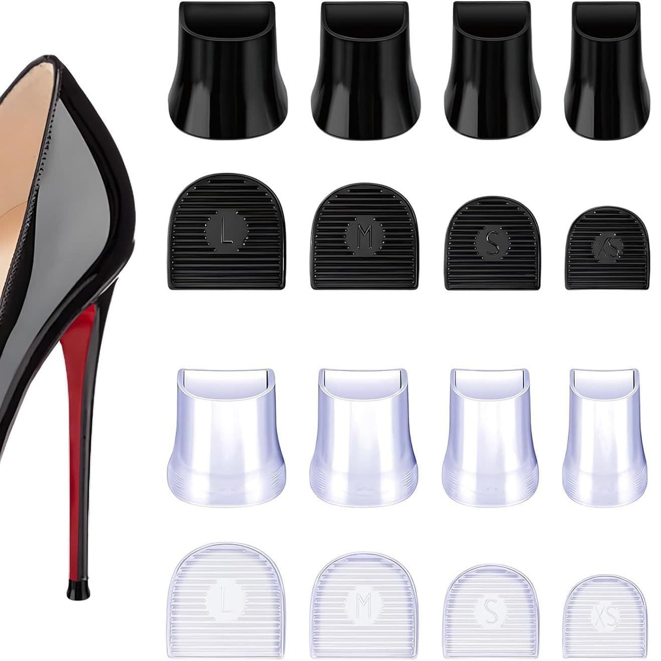 High-heeled shoes silent heel pad transparent protective cover anti-wear nail-free heel accessories heel replacement non-slip sole