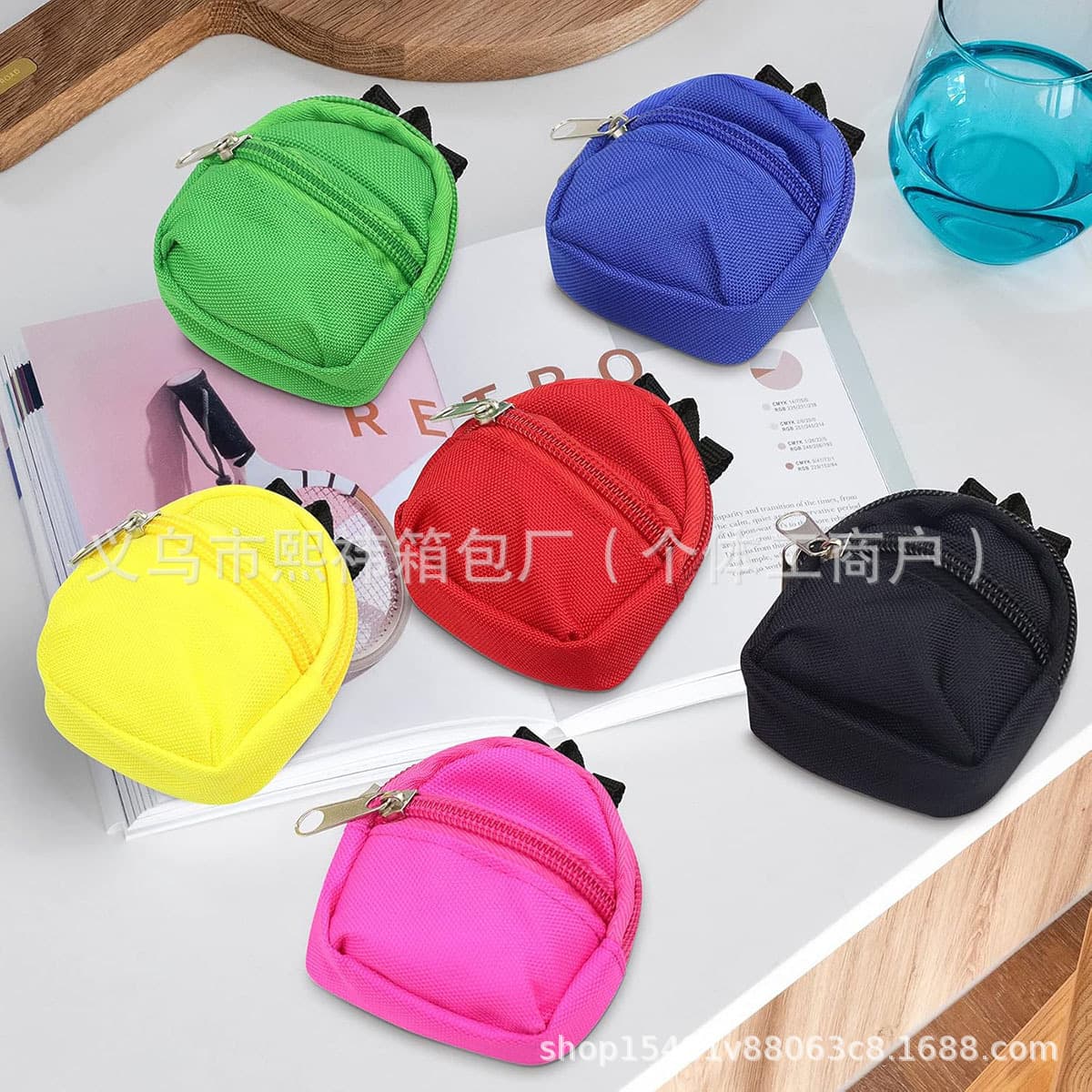 Loss Leader for Bulk Sales! Textured Nylon Mini Backpack Coin Purse Dual Zipper Design Trendy Mini Satchel