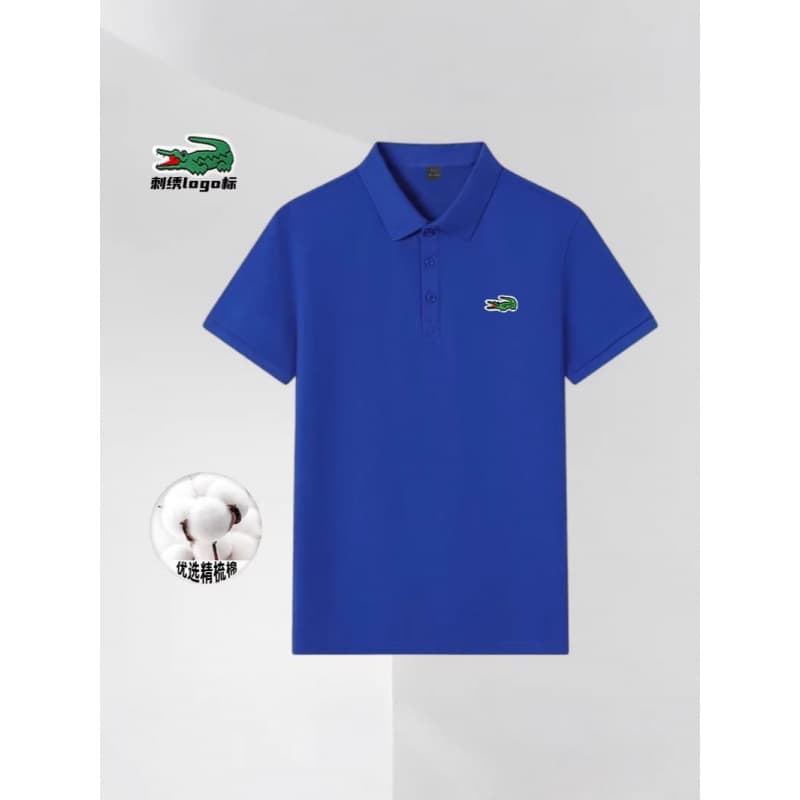 Crocodile New Combed Cotton Short Sleeve Polo Shirt Men's Business Casual Comfortable Breathable Embroidered Turn-down Collar T-Shirt Top