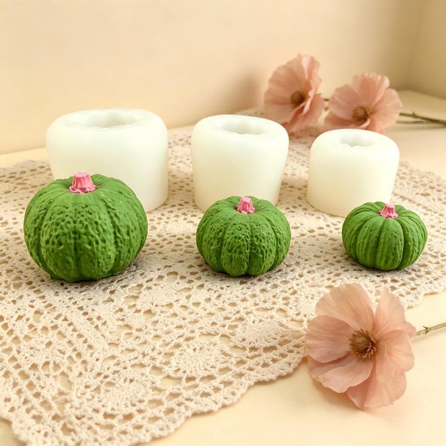 Halloween Pumpkin Silicone Mold 3D Pumpkin Aromatherapy Candle Soap Chocolate Cake Baking Mold