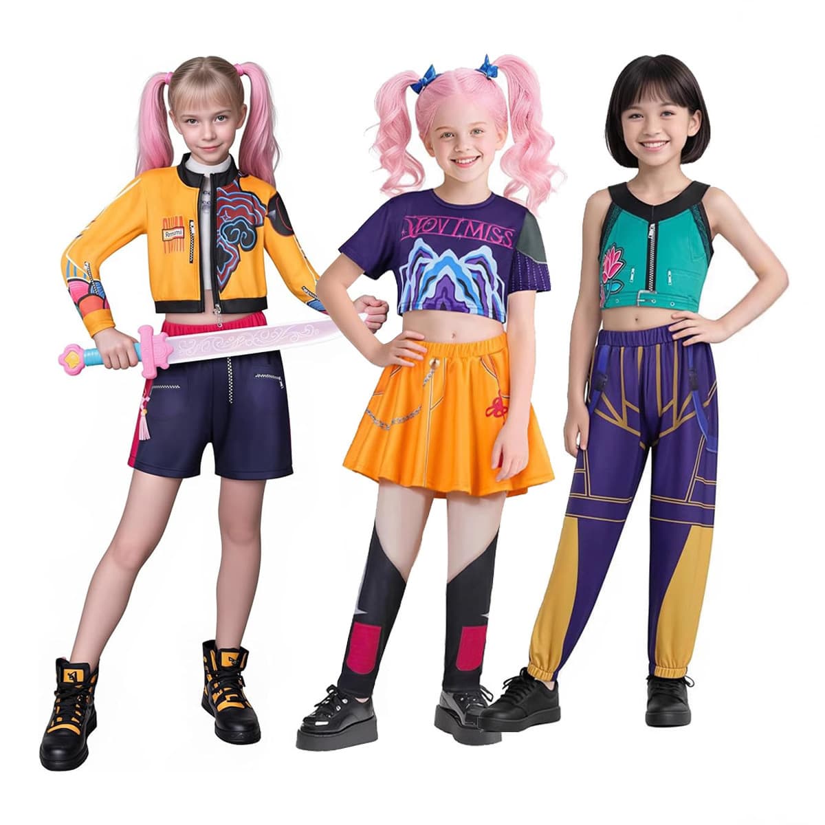 Halloween Costume Cross-Border Europe and America Demon Hunter Group Cosplay Costume Lumi Zoe Mira Devil Hunter Set