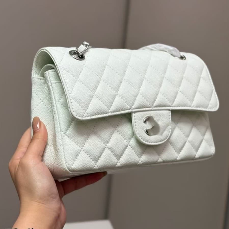 Cross-border Premium Small Chanel-style CF Women's Bag Caviar Leather Quilted Classic Shoulder Chain Crossbody Bag