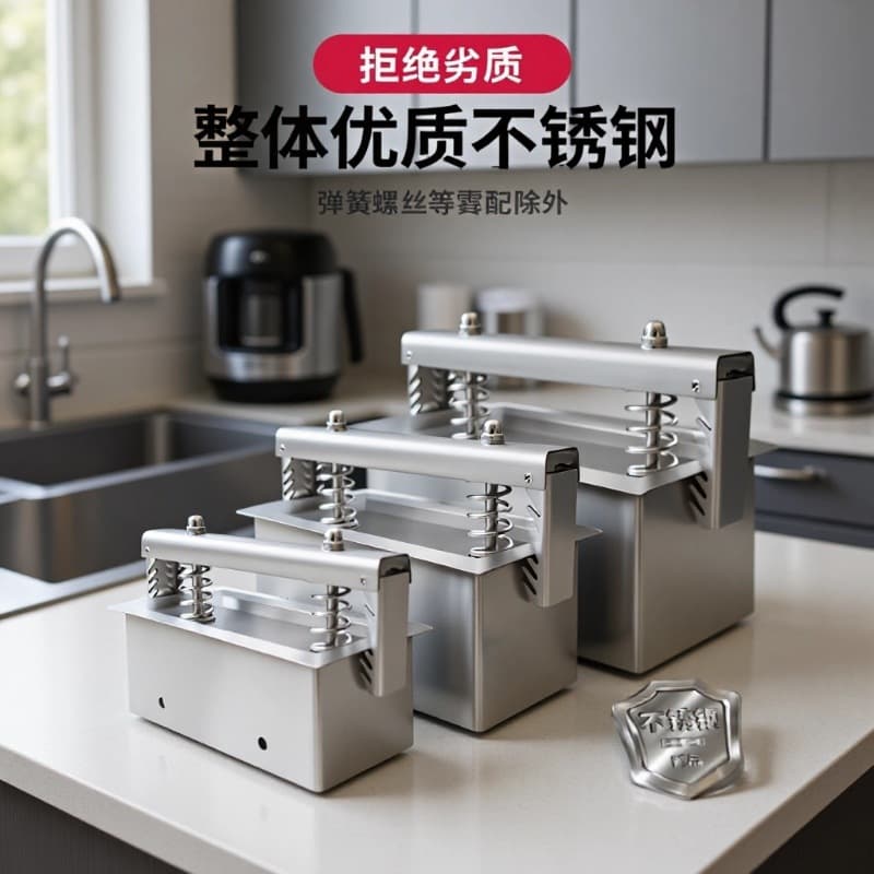 Commercial stainless steel mold, pig head, mutton, beef, cooked meat elbow, bacon, frozen tofu, household meat pressing live bottom artifact