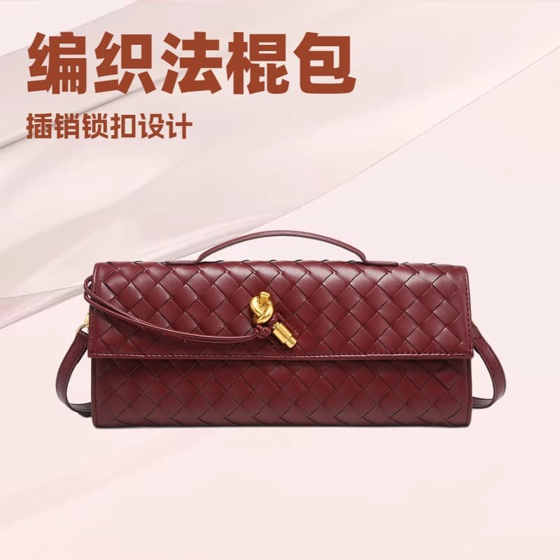 Women's Bag 26 New Style Woven Bag Single Shoulder Baguette Bag High-End Horizontal Clutch Evening Bag Versatile Commuter Crossbody Bag
