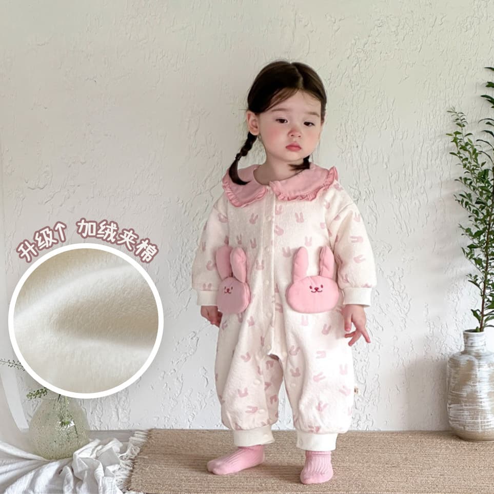 Spring Baby Clothes, One-Piece Cotton-Padded Outfit, Adorable, for Newborns, 100 Days, One-Year-Old Girls, Spring and Autumn