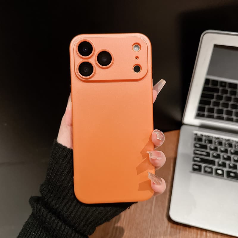 Metallic paint matte iPhone 17 Pro Max case, simple solid color anti-drop protective cover for iPhone 16
