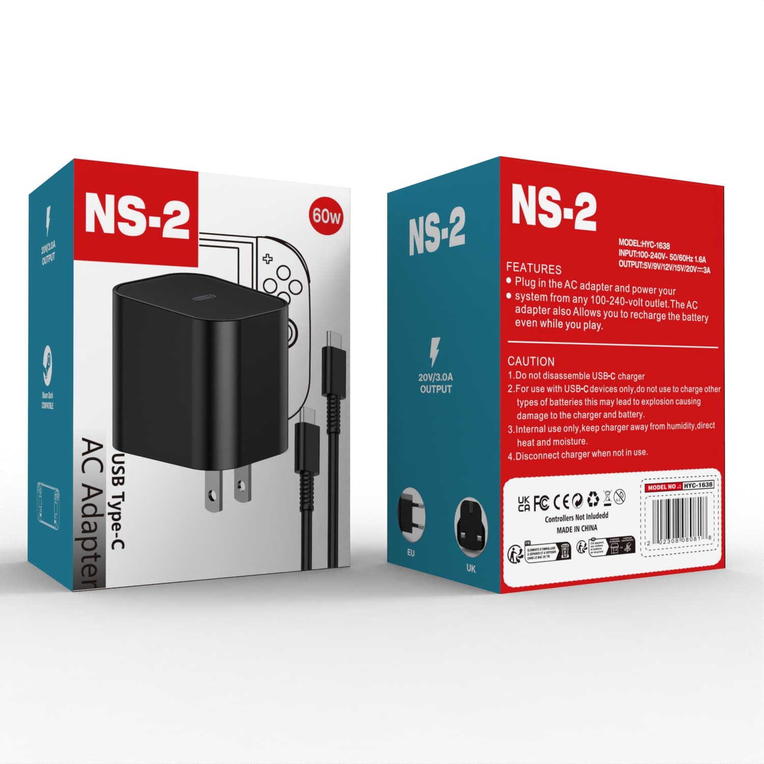 New Gaming Console SWITCH2 Power Supply 60W Gallium Nitride NS2 Japanese/European/American/British/Hong Kong Version Charger