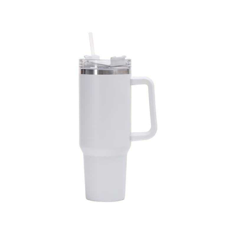 Cross-border 40oz Tumbler with Handle, 304 Stainless Steel Insulated Cup, Car Cup with Straw, Cold Retention