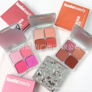 Cross-border stock Huda Beauty Christmas Limited Edition Blush Palette 4-Color Highlighter & Blush Palette Matte