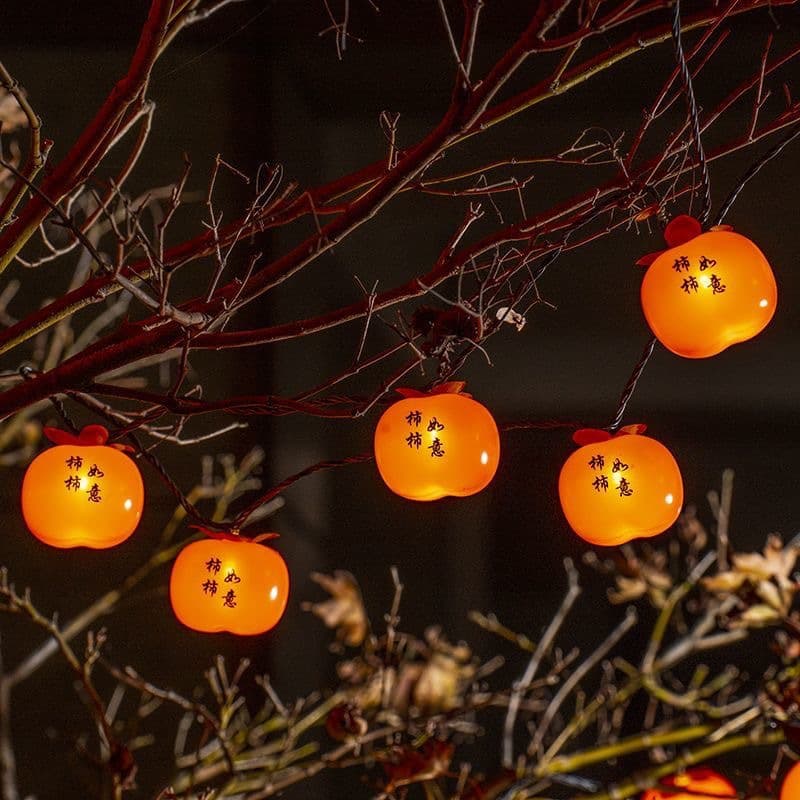 LED Persimmon New Style Persimmon String Lights Lanterns for Courtyard Decorative Lights Hanging Lights Room Decoration Colorful String Lights